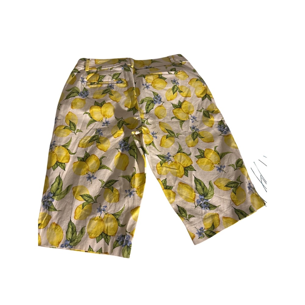 Talbots Lemon Blossom Bermuda Shorts Size 4 Vacation Tropical Print - Picture 5 of 5